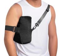 Sajeure Rotator Cuff Pillow for Sleeping with Adjustable Straps, Shoulder Pain Relief pillow for Side Sleepers, Arm Cushion After Surgery Recovery Supplies for Bursitis, Rotator Cuff Injury, Black