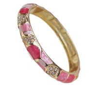 SAJMAKUWLA Cloisonné bracelet, Cloisonne Enamel Geometric Rhinestone Bangles Bracelets Women Multi Color Chinese Ethnic(Pink)