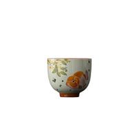 SAJMAKUWLA Tea Mug, Tea Cup Wood Ash Goldfish Teacup Owner's Tasting Gongfu Ceramic Single Soaking Container