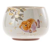 SAJMAKUWLA Tea Mug, Tea Cup Wood Ash Goldfish Teacup Owner's Tasting Gongfu Ware Single Ceramic New Chinese Style Large Capacity Soaking Container