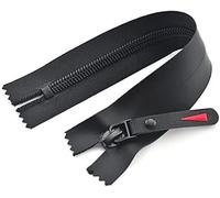 SAJMAKUWLA zipper,zipper pulls, 1pcs 5# Black Invisible Zipper, 60cm-120cm Nylon Zipper, DIY Outdoor Sports Jacket Down(Single Open Tail 75cm)