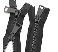 SAJMAKUWLA zipper,zipper pulls, 1pcs 5# Resin Double Head Zipper, 50-200cm Double Sliders Open-end Zipper, Black Clothing Zipper For DIY Sewing Costume/Tent