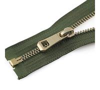 SAJMAKUWLA zipper,zipper pulls, Army Green 5# Open-end Auto Lock Metal Zipper Use for Clothes Shoes Pocket Garment(45cm)