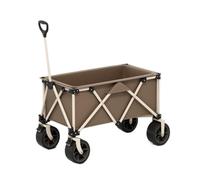SAJMN Beach trolley Cart Outdoor Stroller Camping Camper Trailer Portable Picnic Tank Wheel Large Trolley Foldable Camper Trailer Outdoor Carts(Brown)