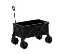 SAJMN Beach trolley Cart Outdoor Stroller Camping Camper Trailer Portable Picnic Tank Wheel Large Trolley Foldable Camper Trailer Outdoor Carts(Black)