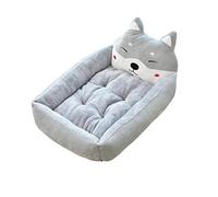 SAJMN Dog Bed Pet Bed Warm Pet Bed Cartoon Design Machine Washable Dog Bed Pad Anti-Slip Waterproof Soft Bed(Grey)