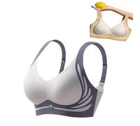 SAJOGQ Lifting Anti-Sagging Wireless Push-up Bra, Wireless Push-Up Bra,Push-Up Back Smoothing Bra (Blue,M)