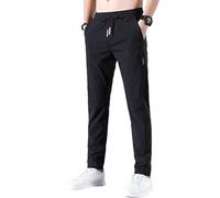 SAJOGQ Unisex Quick Dry Pull-On Stretch Pants, Fast Dry Stretch Pants Light and Thin, Waterproof (Black,3XL)