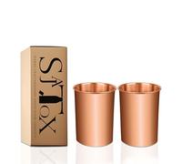SAJTOX Pure Copper Tumblers for Drinking - Ayurvedic Health Pure Copper Cups - 2 pcs set - 312 ml (11 fl oz)