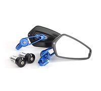 Sajxioez CNC Aluminum Alloy Motorcycle Mirror Apply to 22MM 25MM 7/8" Motorcycle Handlebar Ends Interface, Bar End Mirrors for Motorcycles for Off Road Street Sport Cruiser Motorcycles Mirror (Blue)