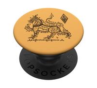 Sak Yant Singha Lion Tattoo Ki Lane Power Yantra Thailand PopSockets Adhesive PopGrip