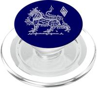 Sak Yant Singha Lion Tattoo Ki Lane Thailand Power Yantra PopSockets PopGrip for MagSafe