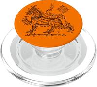 Sak Yant Singha Lion Tattoo Protection Power Yantra Thailand PopSockets PopGrip for MagSafe