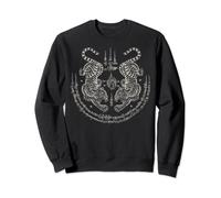 Sak Yant Thai Tattoo Twin Tiger Muay Magical Thai Gift Sweatshirt