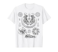 Sak Yant Twin Tigers Paed Tidt 8 Directions Tattoo Thailand Value Graphic T-Shirt, Men, White, L