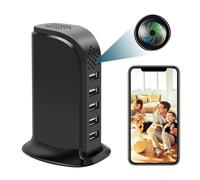 sakalaka Security Video Cameras Home Safety Nanny Cam HD 1080P WiFi Mini Spy Camera USB Charger Hiddden Camera 5-Port Hub Loop Video Recorder Motion Detection for Remote Control Android/iOS APP