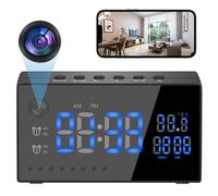 sakalaka WiFi Mini Cameras Alarm Clock Security Video Hidden Spy Cameras HD 1080P with Night Vision, Motion Detection, Loop Recording & APP Remote View Home Office Security Nanny Cam