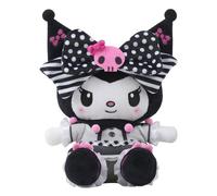 Sanrio Sakami - Kuromi Plush Toy 17 cm - Pink Black Party Edition - Official Sanrio Plush Toy for Children and Collectors