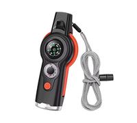 Sakamura Outdoor Survival | Portable Loud with Compass Magnifying Glass Lanyard | Camp Whistles for Safety Lifeguard Hiking & Outdoor Activities