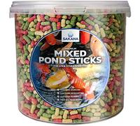 SAKANA Colour Mix Fish Sticks | 4mm Premium Quality Healthy & Nutritious Fish Food | Naturally Balanced Feed Snack for Ornamental Cold-Water Aquarium Fish | Great Source of Minerals & Vitamins (1L)