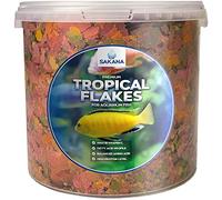 SAKANA Tropical Flakes | Premium Quality Aquatic Fish Food Mixture | Healthy and Nutritious all-round Feed for Pond-Dwelling Life | High Protein, Great Source of Vitamins & Easily Digestible (1L)