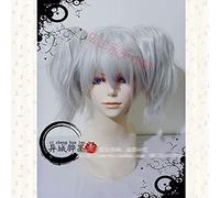 Sakata Gintoki Women Female Cosplay Wigs Silver Grey Short Synthetic Hair With Chip Removable Ponytails + Free Wig Cap