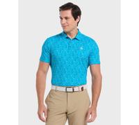 Sake-Tini Print Golf Polo In Caribbean Sea