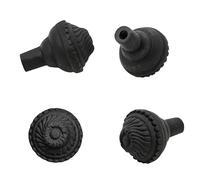 SaKeGa Mystic Colonial Cast Iron Cabinet Knobs - Pack of 4 Antique Handforged Drawer Pulls for Dressers, Closets & Kitchen Cabinets - Vintage Rustic Black Iron Knobs, 3 cm Each