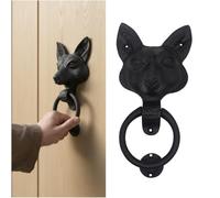 SaKeGa Mystic Colonial Fox Door Knocker 9.5" x 4.5" Heavy Duty Antique Cast Iron Front Door Knocker Vintage Decorative Rustic Farmhouse & Garden Home Decor Accessory