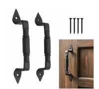 SaKeGa Mystic Colonial Medieval Rustic Cast Iron Barn Door Handles Set of 2 - (6 inch) Colonial Pull Handles for Gates, Sheds, Cabinets & Garden Doors with Black Finish