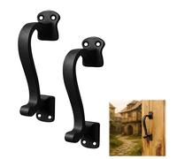 SaKeGa Mystic Colonial Medieval Solid Cast Iron Door & Cabinet Pull Handles with Compact Grip, Set of 2, 6 inch Rustic Vintage Hardware for Drawers, Cabinets & Decorative Doors
