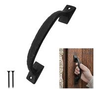 SaKeGa Mystic Colonial Rustic 6.8 Inch Barn Door Handle Pull Heavy Duty Black Wrought Iron Door Handles for Sliding Barn Doors, Wooden Gates, Garages, Sheds & Furniture