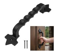 SaKeGa Mystic Colonial Rustic Cast Iron Door Pull Handle: Ideal for Victorian, Colonial, Retro, Steampunk, Gothic, Baroque, and Medieval Settings, (24.9x4.8) cm