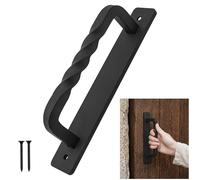 SaKeGa Mystic Colonial Rustic Twisted Barn Door Handle Black Wrought Iron Pull Handle for Sliding Barn Doors, Gates, Cabinets & Furniture