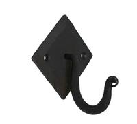 SaKeGa Rustic Hand Forged Iron Wall Hook with Two Hangers: Ideal for Victorian, Colonial, Retro, Steampunk, Gothic, and Baroque Settings 9.1 cm