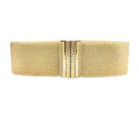 SAKEIOU Gold Corset Wide Corset Waist Belt Decorative Waist Cincher Elastic Waspie Belt Glittering Waspie Wide Belt for Female