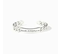 SAKEMA Remember Who The Fuck You Are Braided Bangle,Stainless Steel Inspirational Bangle Bracelet,Engraved Handmade Bracelet, Engraved Handmade Bracelet