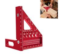 Saker 3D Multi-Angle Measuring Tool, Aluminum Alloy Carpenter's Triangle Square with Precision Protractor for Woodworking, Construction and DIY Projects (Red)