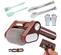 Saker Electric Grill Cleaner Bristle Free, Spinning BBQ Grill Brush, Cordless Stainless Steel Power Roller Blasts Rotating Cleaning Brush for Outdoor Barbecue, 350 RPM High Speed Cleaning
