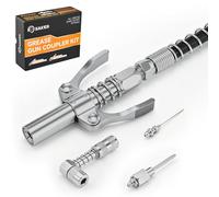 Saker Grease Gun Accessory Kit, 10000PSI Quick-Release Coupler Set | 90 Degree Grease Gun Coupler Adapter, 11.8inch Flexible Hose, 2 Grease Needle Tips,Compatible with All Grease Gun