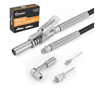 Saker Grease Gun Accessory Kit,12000 PSI Quick-Release Coupler Set | 90 Degree Grease Gun Coupler Adapter,39.4inch Long Flex Hose, 2 Grease Needle Tips,Compatible with All Grease Gun