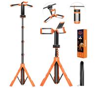 Saker Portable Camping Light with Stand 73inch 20000mAh Rechargeable LED Work Lights 800/3200 Lumen 4000/6500K with Detachable Tripod for Camping, Outdoor Work, Power Outages, Fishing LD18