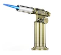 Saker Professional Butane Torch - 1440°C Adjustable Kitchen Blow Torch with Piezo Ignition, Torch Lighter with Refillable & Stable Base for Cooking, Soldering, Crafts (Butane Not Included) (Yellow)
