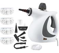Saker Sakerplus Handheld Pressurized Steam Cleaner,Power Washer,with 1 Set Accessories, Multi-Purpose Steamer for Cleaning Car, Furniture, Floor, Upholstery, Grout and Tile (1 set+4 fabrics)