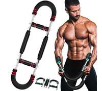 Saker Twister Arm Trainer, 40-100lb Adjustable Chest Workout Equipment, Sakerplus Arm Trainer, Shaker Twister Arm Trainer, Portable Power Twister Bar, Detachable Design Fitness Anywhere (Red)