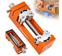 SakerNeo Fractal Mini Vise, Self-Adjusting Drill Press Bench Vise, CNC-Machined Aluminum Alloy Jaw Clamp for Irregular Shapes on Home Improvement,Workbench, DIY, Woodworking Projects (Orange)