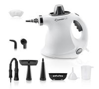 Sakerplus Handheld Steam Cleaner Pressurized Portable Steamer for Home Office Car With 9 Accessories &Safety Lock For Multi-Surface (with 1 Fiber Cloths)