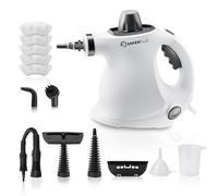 Sakerplus Handheld Steam Cleaner Pressurized Portable Steamer for Home Office Car With 9 Accessories &Safety Lock For Multi-Surface (with 5 Fiber Cloths)