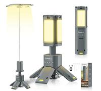 SakerPlus Telescopic Camping Lantern, 14000mAh Rechargeable Camping Lights with Portable Power Supply, Dimmable Magnetic Tent Lamps 6000 Lumen Outdoor Work Lighting for Hiking, Camping, Home Emergency