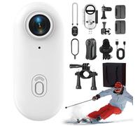 Sakerpuls Magnetic 4K UHD Action Camera, Varnock HD Action Camera, Portable 1080P/4k Wearable Body Adventure Action Cam with Audio Video, for Vlogging, Cycling, Diving (4K-White, No card)